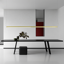 Designer elongated metal LED pendant light Loft