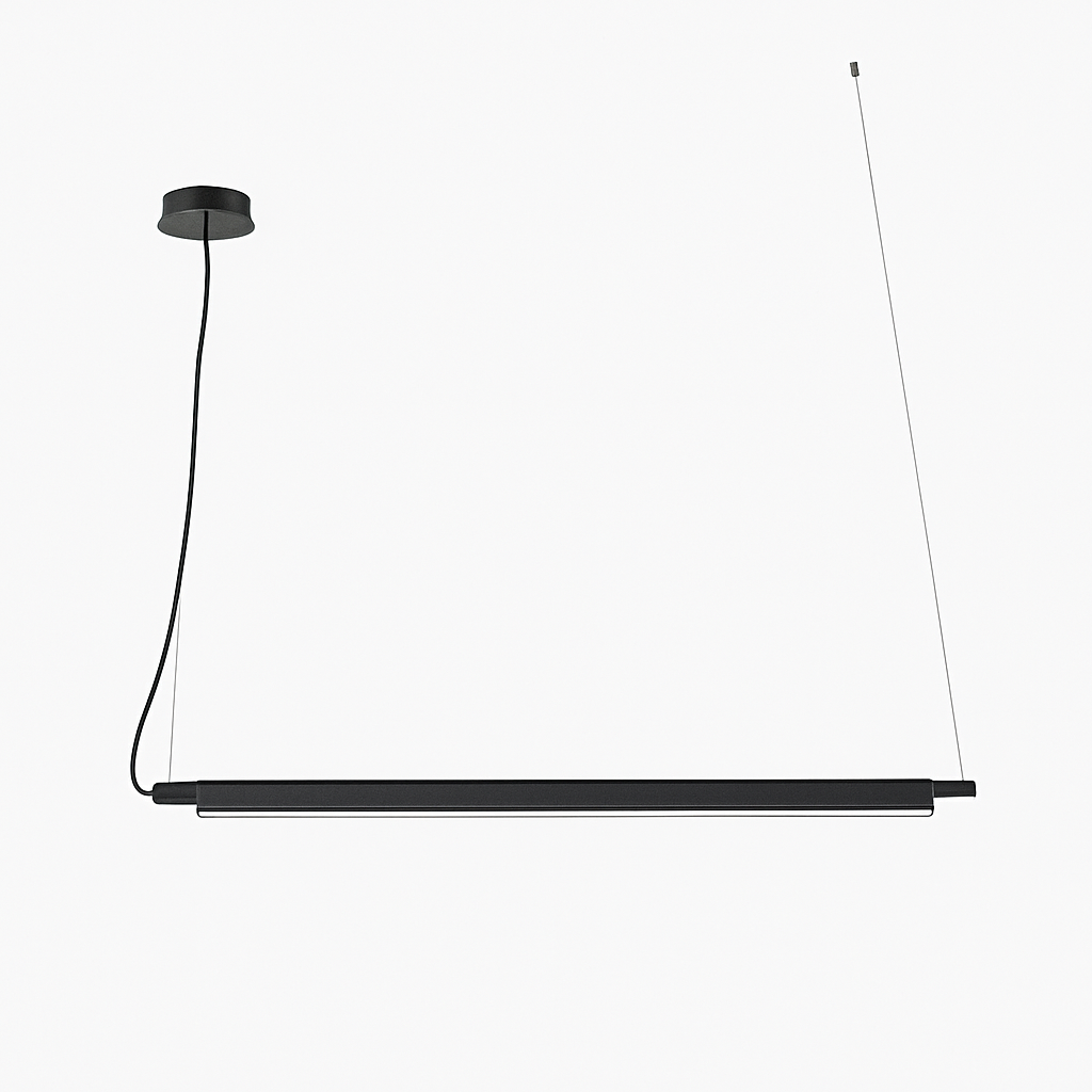 Designer elongated metal LED pendant light Loft - vue 5 sur 7