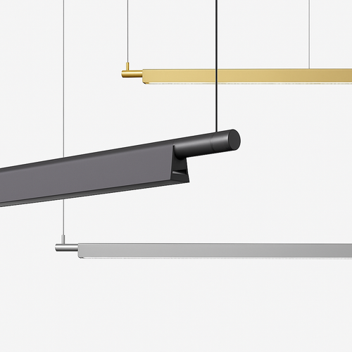 Designer elongated metal LED pendant light Loft - vue 7 sur 7