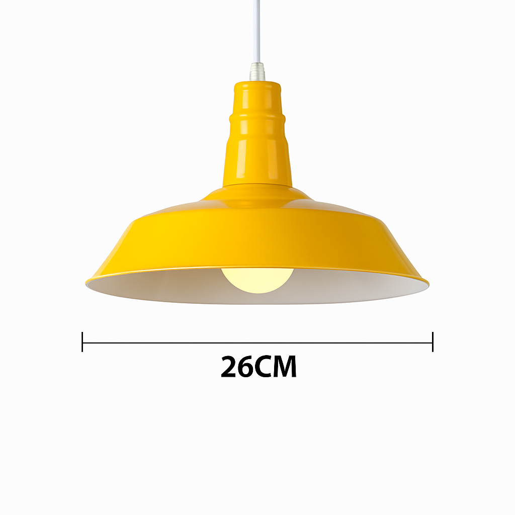 Designer LED pendant light with colourful macaron shade loft style - vue 8 sur 9