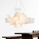 Designer LED pendant light with several colored plates Italian Lofty