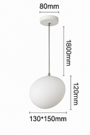 Designer LED pendant light in the shape of a white bubble Italian Design