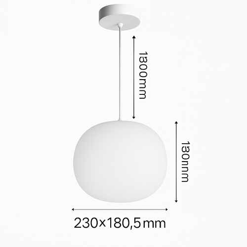 Designer LED pendant light in the shape of a white bubble Italian Design - vue 7 sur 7