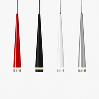 Cone-shaped designer LED pendant light (various colours)