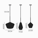 Designer LED pendant light in metal and glass, various shapes