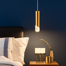 Cylindrical metal LED pendant light loft style