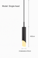 Cylindrical metal LED pendant light loft style