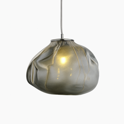 Designer LED pendant light in blown glass hang style - vue 7 sur 8