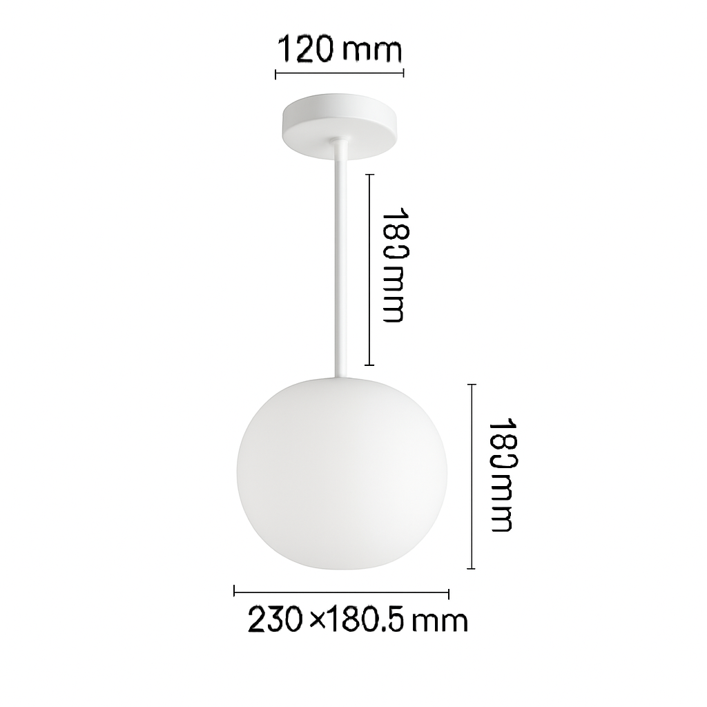 Oval white glass LED pendant light - vue 4 sur 5