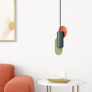 Design LED pendant light with colourful African shapes