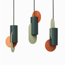 Design LED pendant light with colourful African shapes