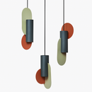 Design LED pendant light with colourful African shapes