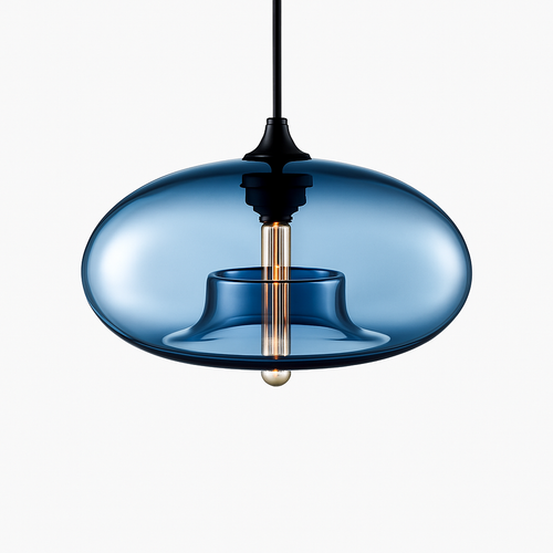 Oval glass designer pendant light ball - vue 6 sur 7