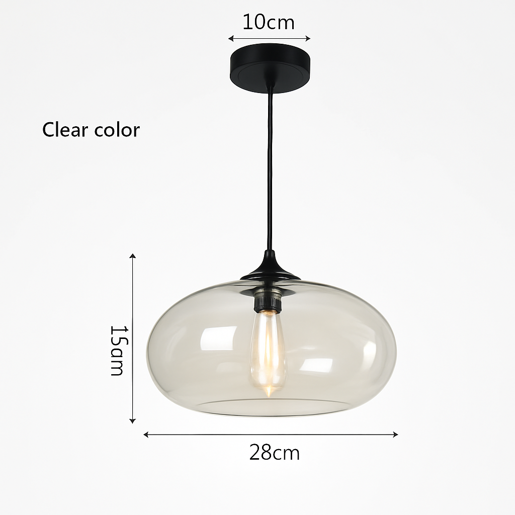 Oval glass designer pendant light ball - vue 7 sur 7