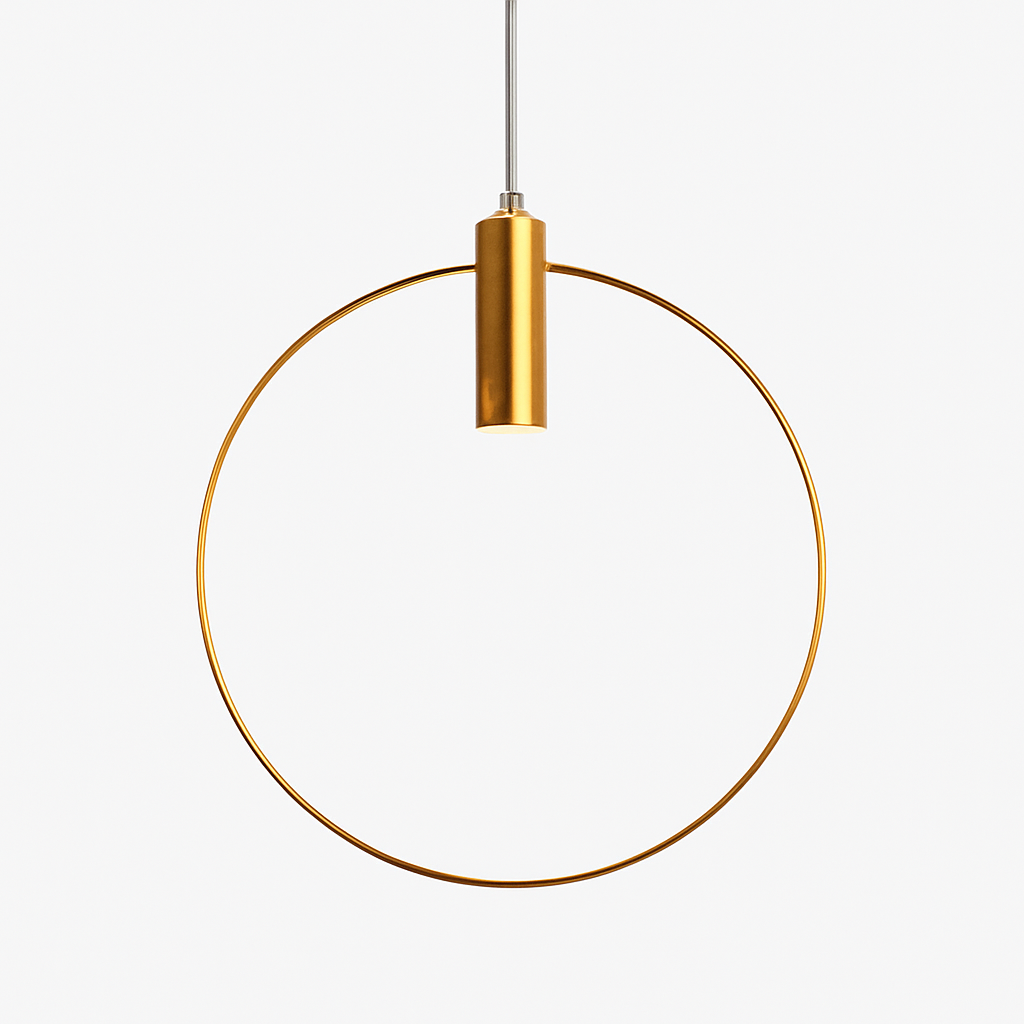 Gold LED round pendant light