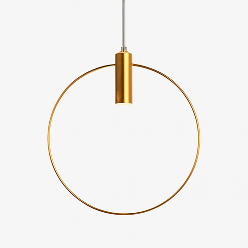 Gold LED round pendant light