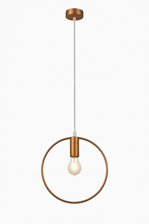 Gold LED round pendant light - vue 4 sur 7