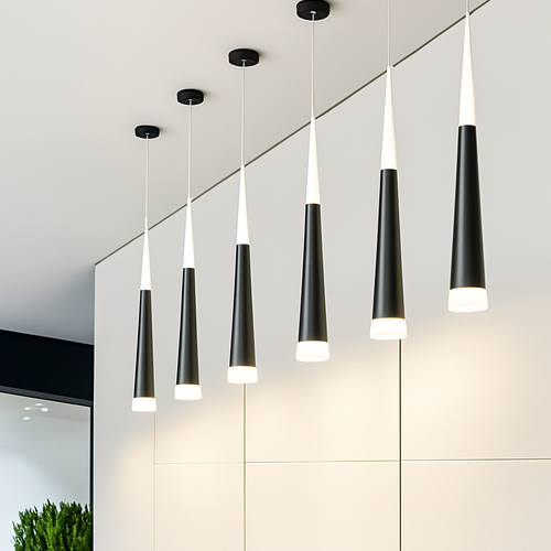 Aluminium and acrylic pendant light for kitchen and bar - vue 5 sur 11