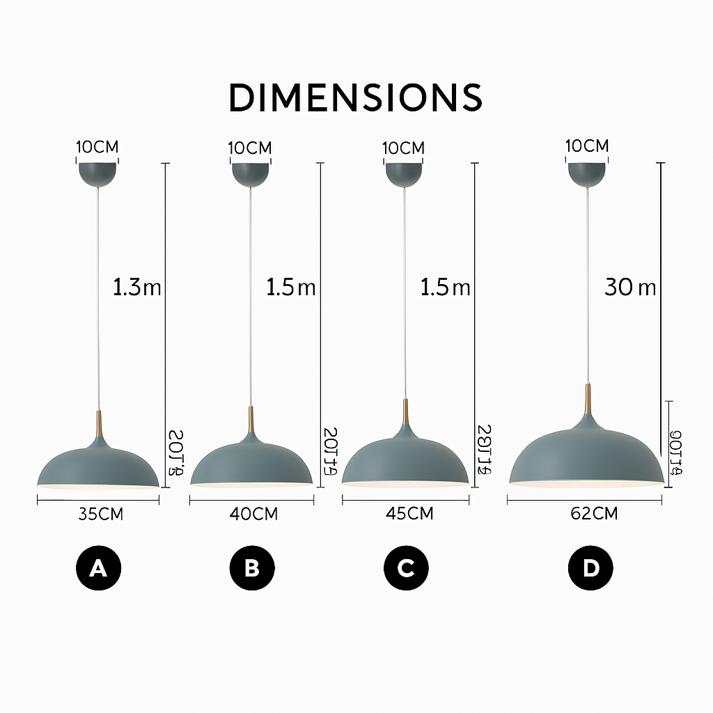 Coloured aluminium pendant light with wood stem wood - vue 13 sur 13