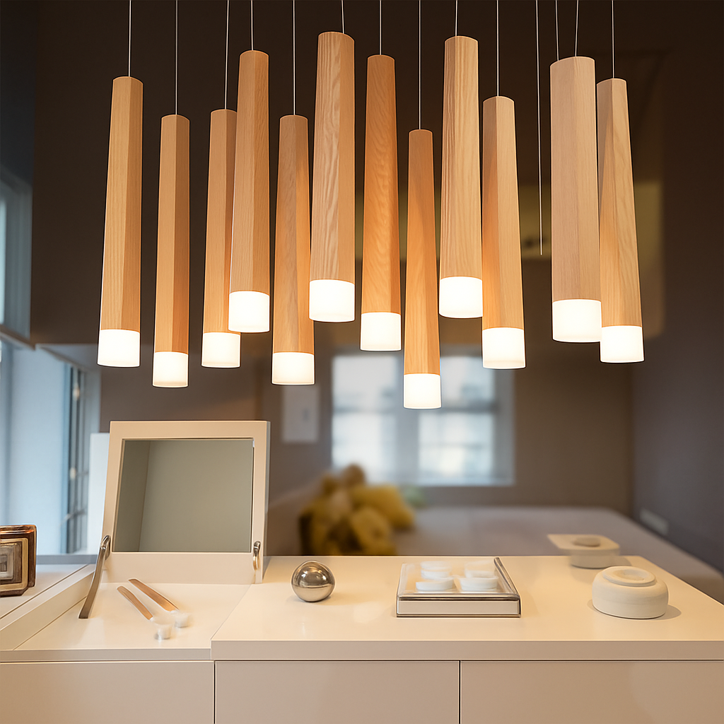 Modern wooden pendant light