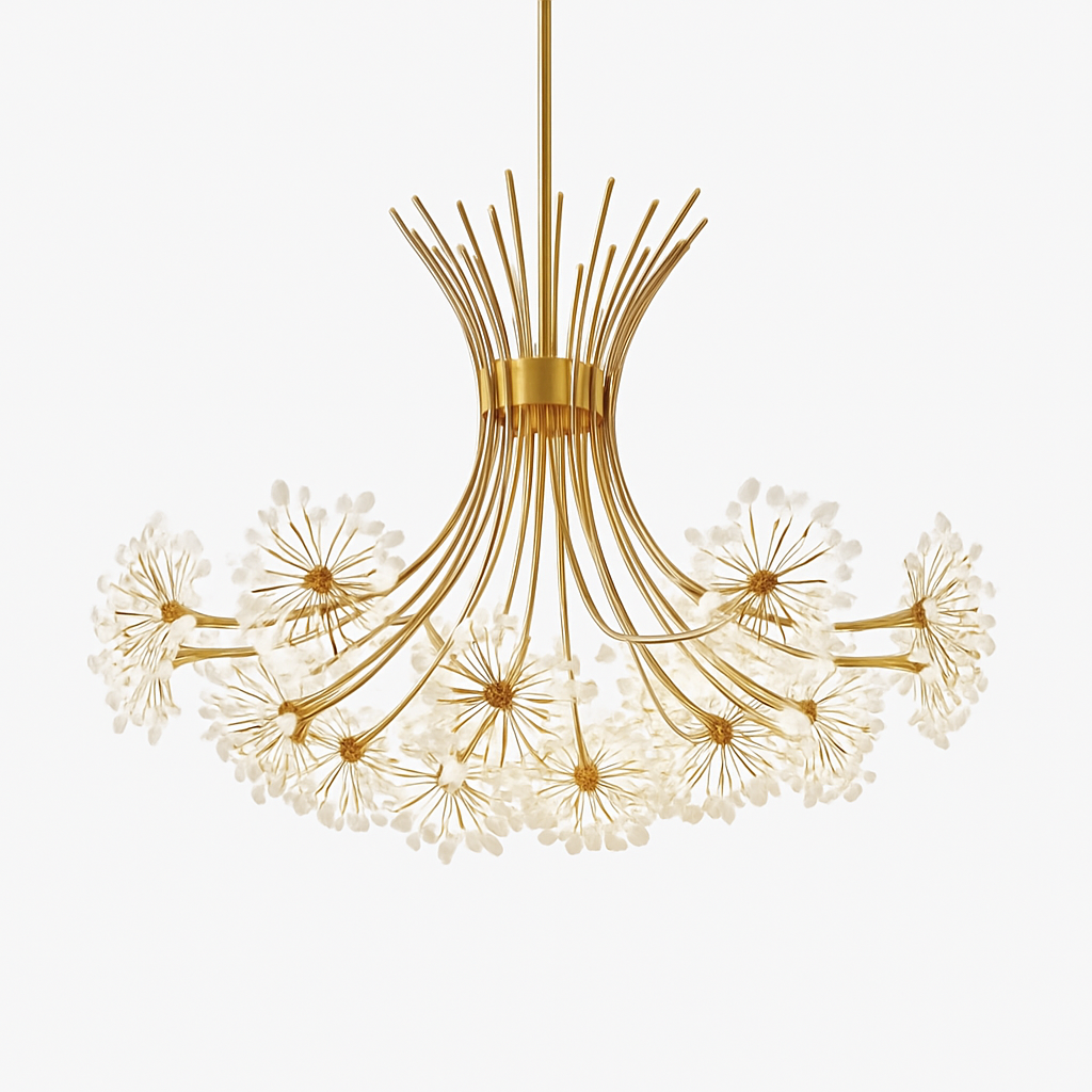 Gold crystal pendant light for elegant lighting