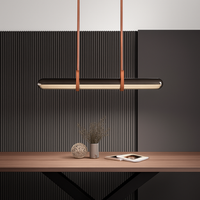 Minimalist luxury leather and glass LED pendant light