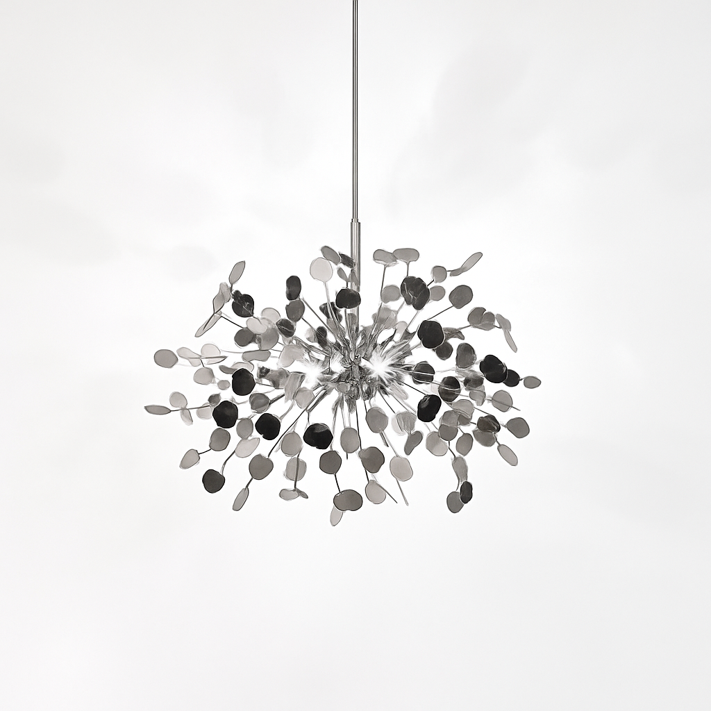 Handmade stainless steel leaf pendant light