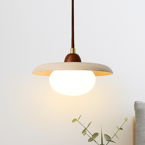 Japanese travertine pendant light - vue 4 sur 7