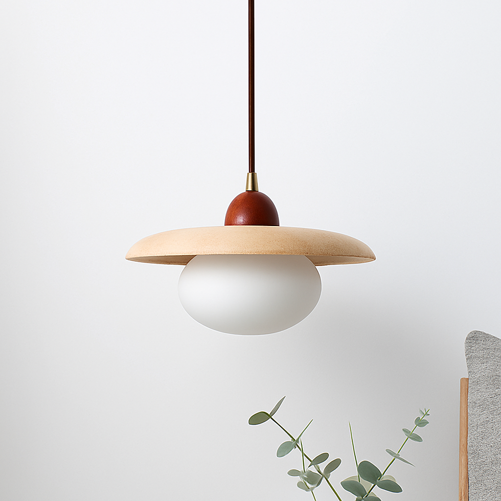 Japanese travertine pendant light - vue 4 sur 7