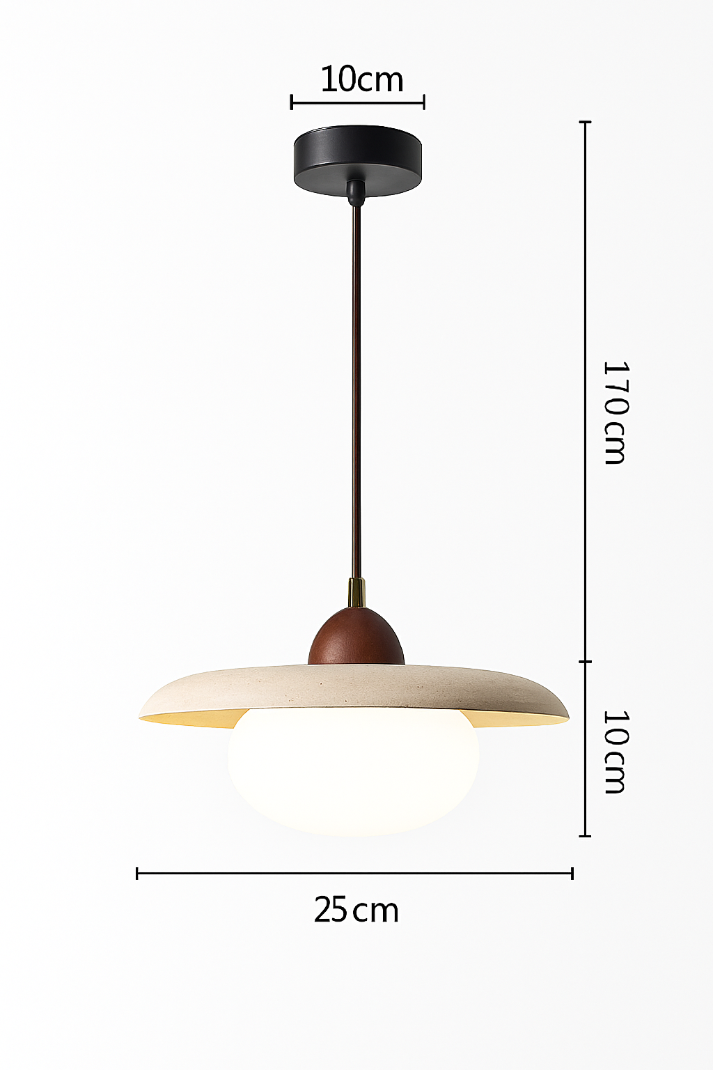 Japanese travertine pendant light - vue 5 sur 7