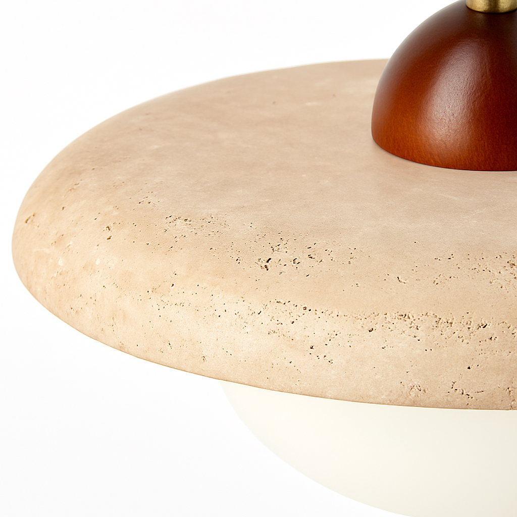 Japanese travertine pendant light - vue 6 sur 7