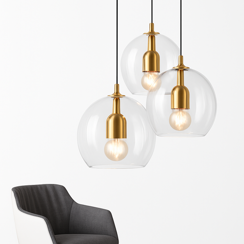 Industrial design glass pendant light, simple and modern - vue 4 sur 15