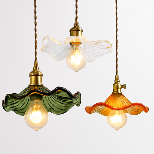 Coloured glass pendant light in nordic style for modern interiors - vue 3 sur 13
