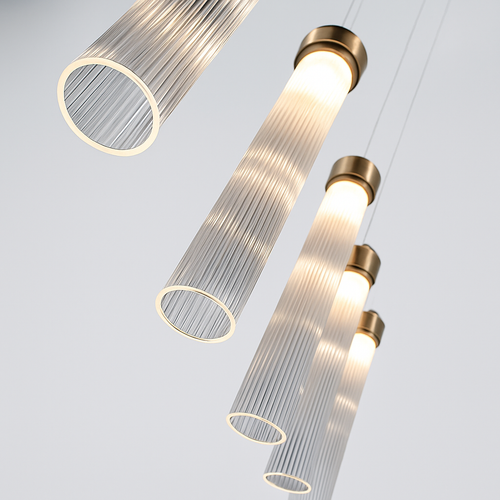 Postmodern style striped glass pendant light for creative decoration - vue 6 sur 10
