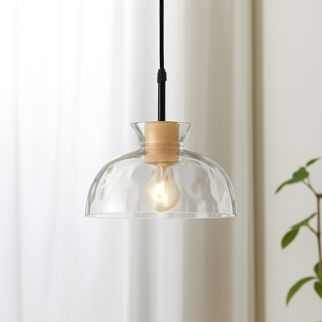 Transparent glass LED pendant light for home decor