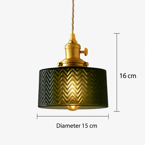 Scandinavian green glass pendant light - vue 4 sur 30