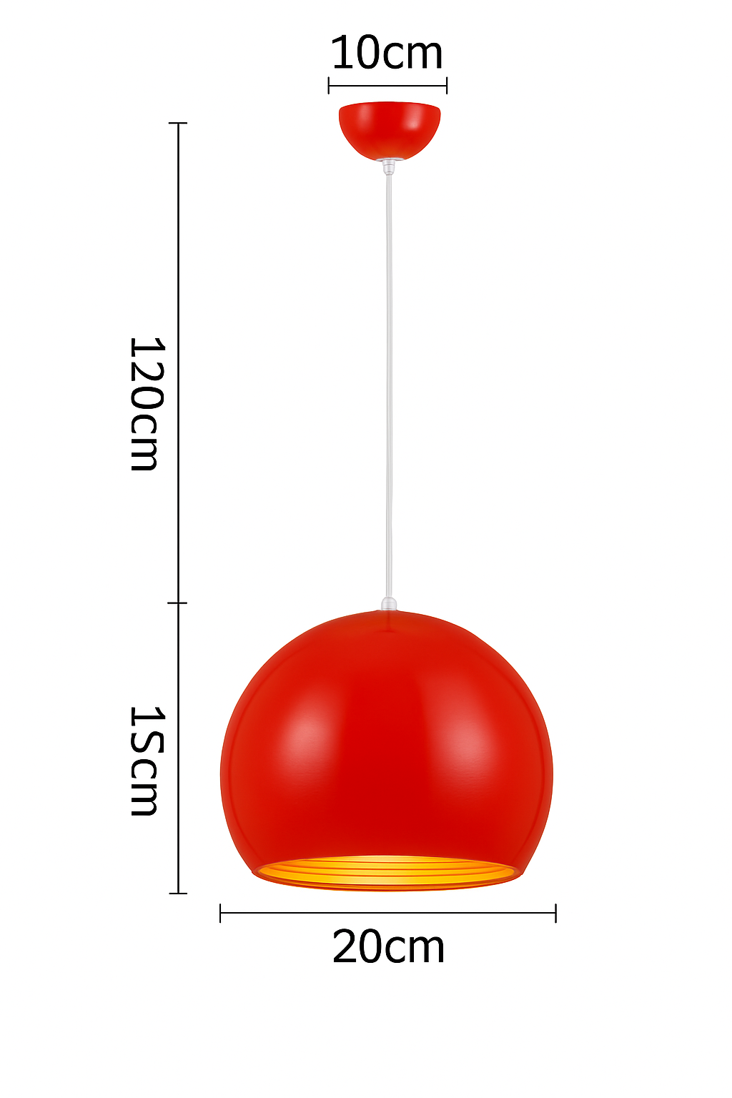 Modern colourful LED globe pendant light - vue 6 sur 8