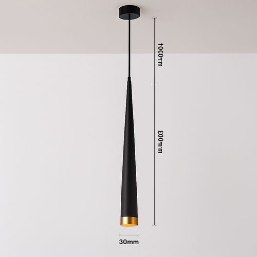 Dimmable LED cone tube pendant light for indoor lighting - vue 7 sur 8
