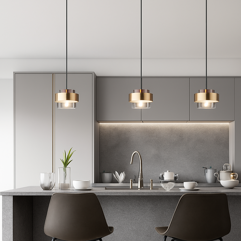 Cylindrical LED pendant light in or Nordic - vue 4 sur 8