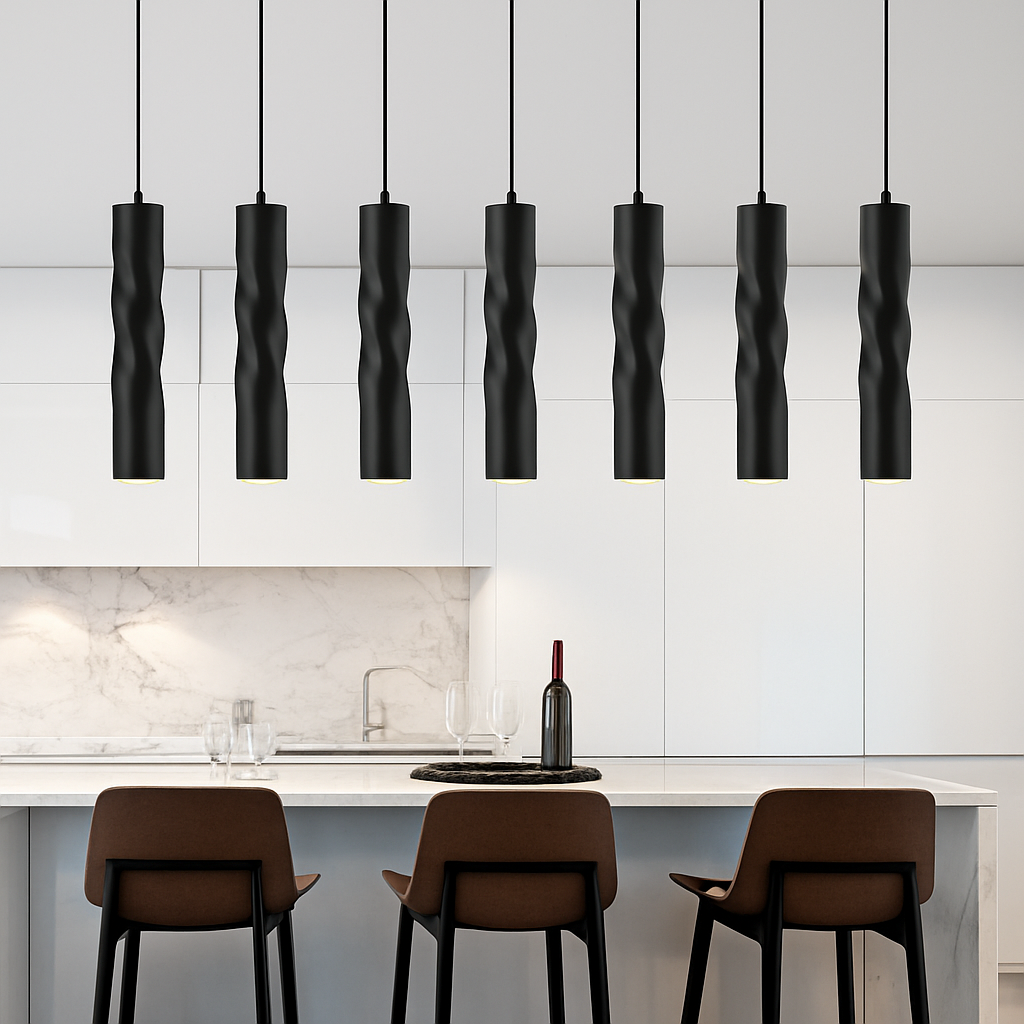 Spiral pipe LED cylindrical designer pendant light
