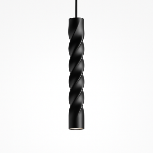 Spiral pipe LED cylindrical designer pendant light - vue 5 sur 7