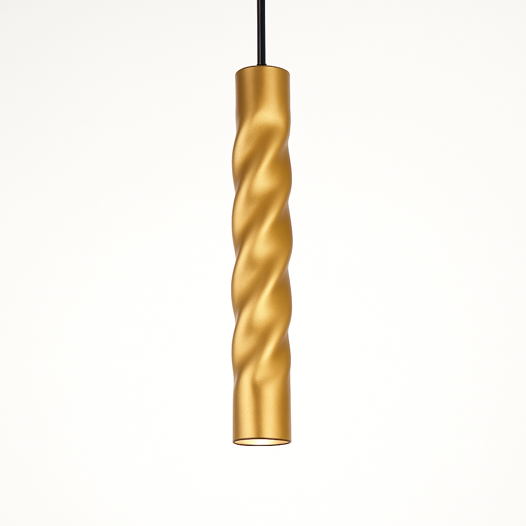 Spiral pipe LED cylindrical designer pendant light - vue 7 sur 7
