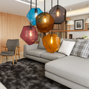 Stone coloured glass LED pendant light