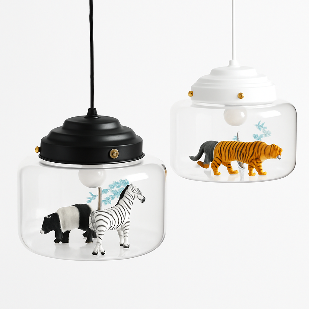 Nordic cartoon LED pendant light with cute animals decorative gift