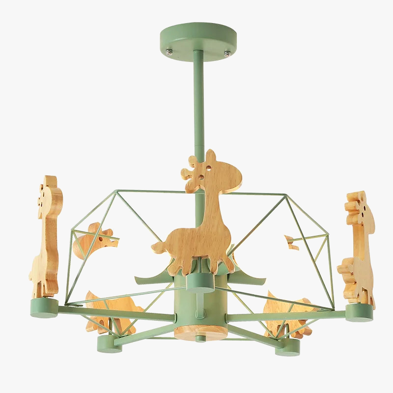 Diamond star LED wood pendant light