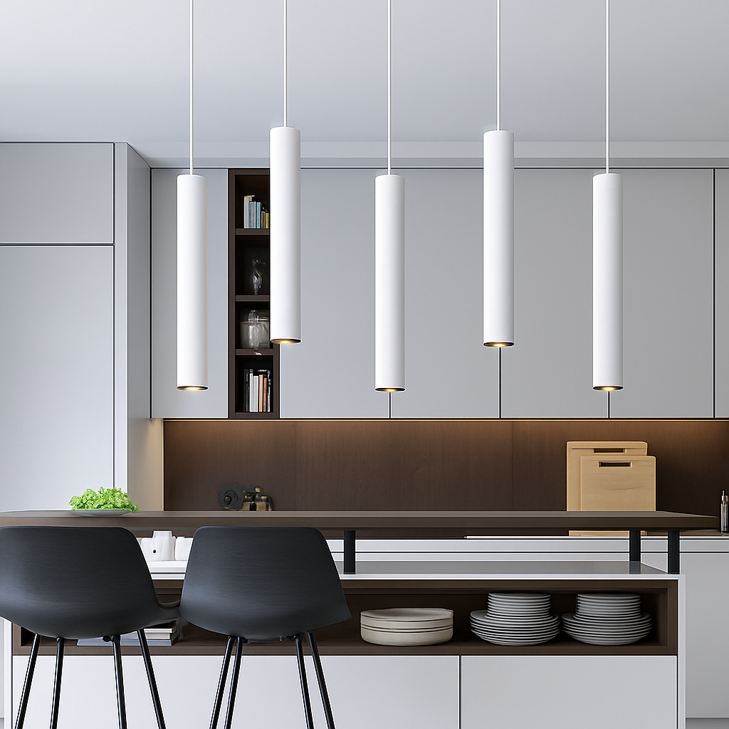 Dimmable LED pendant light cylinder cone tube - vue 3 sur 7