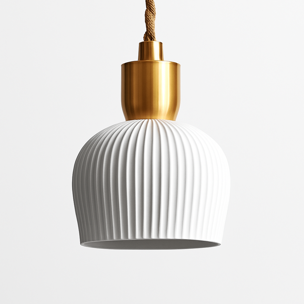 Ceramic LED pendant light in multiple designer shapes - vue 6 sur 9