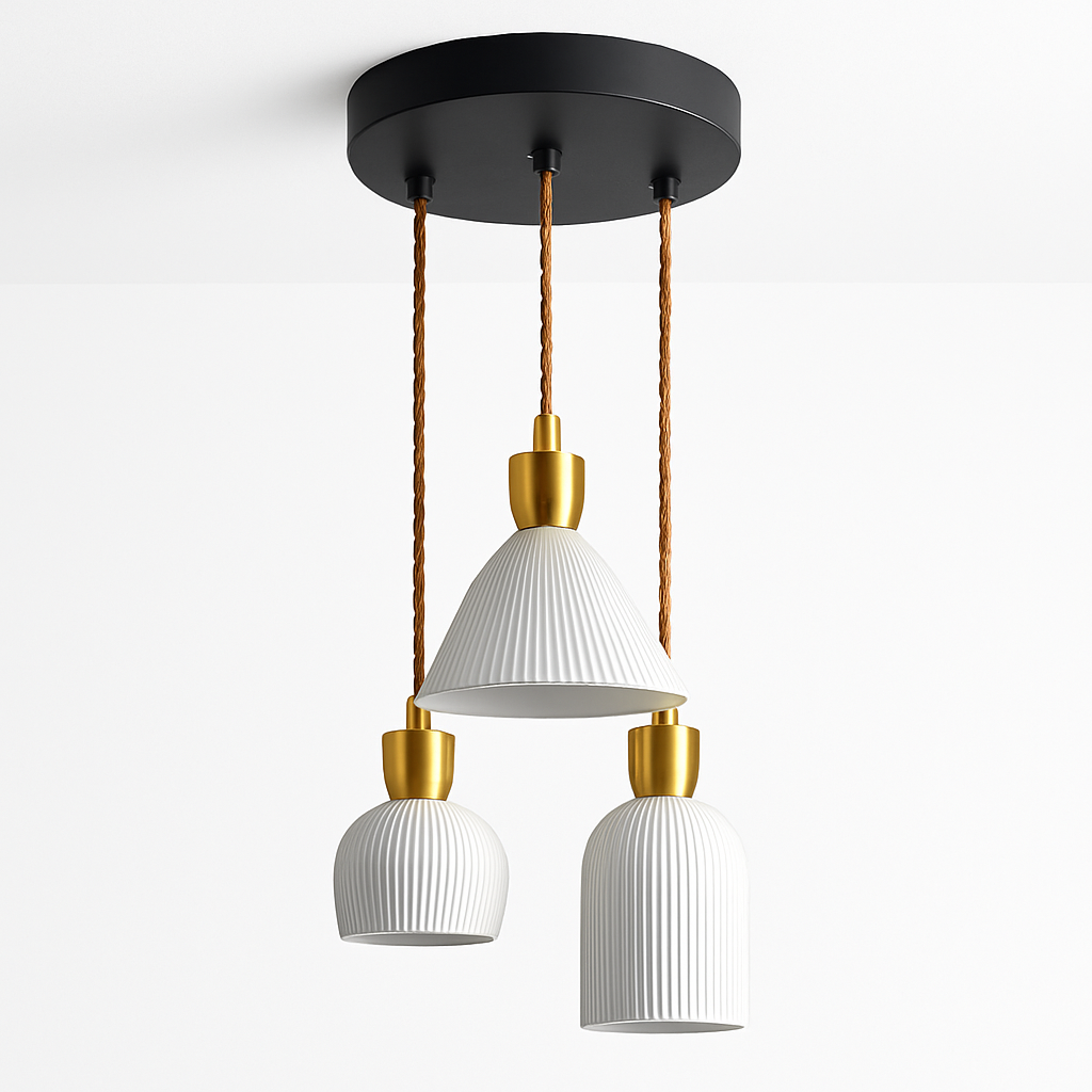 Ceramic LED pendant light in multiple designer shapes - vue 8 sur 9