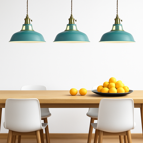 Coloured metal LED pendant light loft - vue 5 sur 11