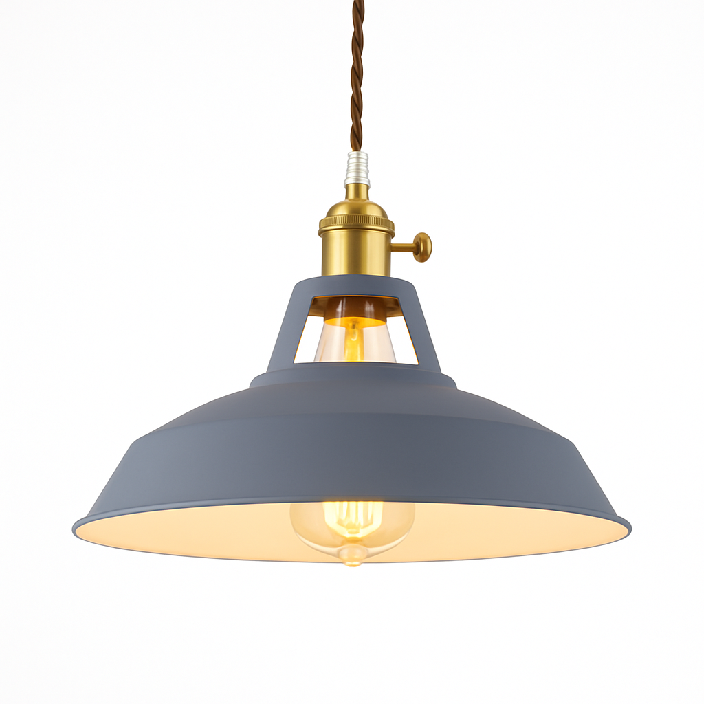 Coloured metal LED pendant light loft - vue 6 sur 11